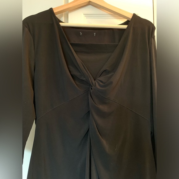 Black Faux Wrap Blouse - Picture 2 of 3